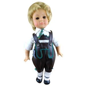Engel Puppe Blonde Hair Brown Eye Boy Doll 17" Cloth Body West Germany Tag